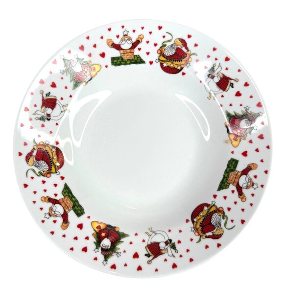 Set Of 3 Party Concepts Christmas Santa Claus Bowls 8" Ceramic Soup Salad PXT1 - Picture 2 of 9